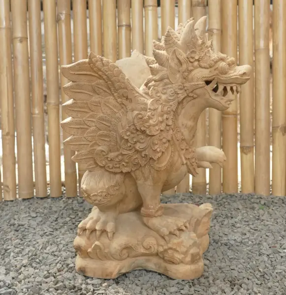 Product image 3 of the product “Singa made of cambodia wood about 30 x 36 x 55cm ”